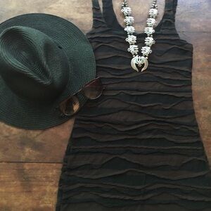 NWOT Free People Textured Bodycon mini dress with square neckline
